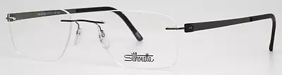 SILHOUETTE 5446 60 6061 5452 Ruthenium Black Mens Rimless Eyeglasses 52-19-145 • $179.99