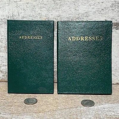 Lot Of 2 VTG Pocket Addresses Book Leather Cover 4x3  2.5x4  PLEASE READ New • $9.79