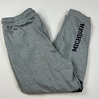Nike Pants Mens 2XL Gray Jordan NCAA Michigan Wolverines Fleece Sweatpants • $34.97