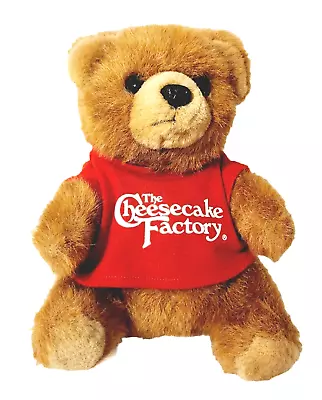 Vtg Cheesecake Factory Teddy Bear Plush 8  Red Shirt Korea Pacific Rim Promo Toy • $14.99