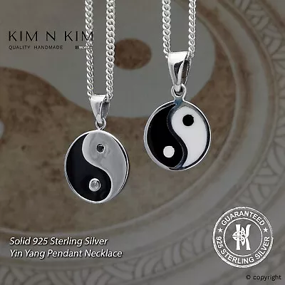 Yin Yang Pendant Necklace ✔️Free Engraving ✔️Solid 925 Sterling Silver ✔️Quality • £19.99