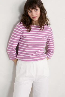 £14.97 • Buy Seasalt Women's - Purple Sailor Top (GOTS) - Regular - Breton Orchid Chalk