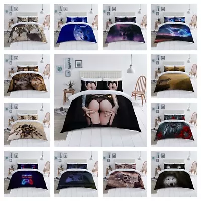 £9.59 • Buy 3D Bedding Set Animal Print Comforter Duvet Cover Wolf Quilt Cover Pillowcase