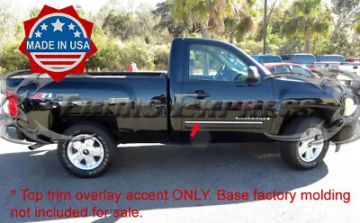 2007-2008 Chevy Silverado Regular Cab Chrome Body Side Molding Overlay Top Trim • $99.99