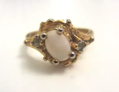VTG Child's Opal Ring 14K Gold Filled -HGF - KB- W/Clear Stone Accent- Size 3.5☆ • $29.95