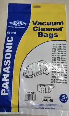 PANASONIC C-2E Type MCE Vacuum Cleaner Hoover Bags 5PK MCE60 MCE80 MCE860 BAG40 • £5.75
