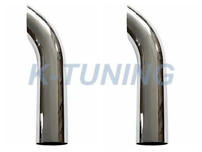 PAIR BOZZ 5  OD × 24  Chrome Curved Stack Pipe • $168