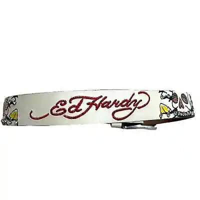 Ed Hardy Women’s Y2K Leather Bling Belt Size XS • $70