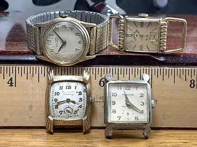 ANTIQUE ART DECO WRIST WATCH LOT 2fix 18J WALTHAM PREMIER Runs LORD ELGIN BULOVA • $3.25