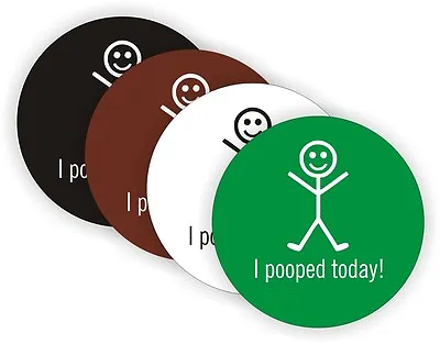 (4) I Pooped Today Hard Hat Stickers  Motorcycle Helmet Decals  Funny Labels • $3.99