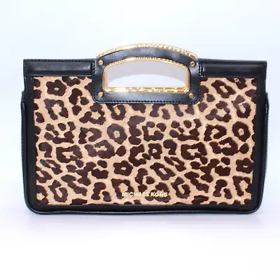 Michael Kors Large Clutch Bag Purse Cheetah Calf Hair -Leather - No Strap - New • $149.99