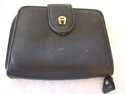 Etienne Aigner Wallet Black With Zip Around Copartment On The Back. • $9.99