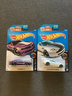 2015 Hot Wheels Hw Mild To Wild ASTON MARTIN V8 VANTAGE & ‘10 CAMAROSS • $7.99