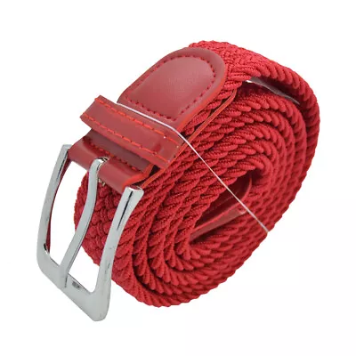 Men Elastic Fabric Woven Belt Expandable Braided Stretch Belts • $12.99