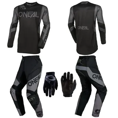 O'Neal Element V24 Black Jersey Pants Gloves Motocross MX Dirt Bike Package Set • $120