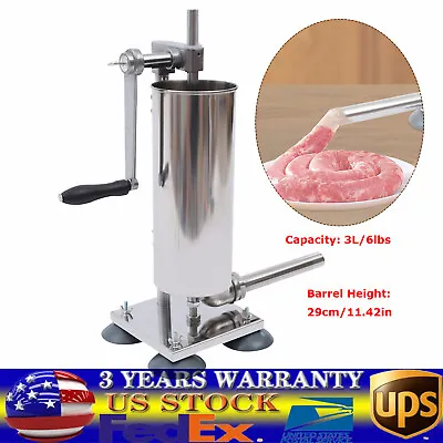 Manual Sausage Stuffer Stainless Steel Vertical Meat Press Filler Sausages Maker • $78.85