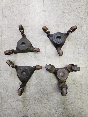 $24 • Buy Antique Cast Iron Wheel Swivel Casters Stove Piano Furniture Moving Tool Vintage