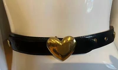 Vintage Moschino 80's Redwall Gold Heart Belt Size S Small 36  • $249.99