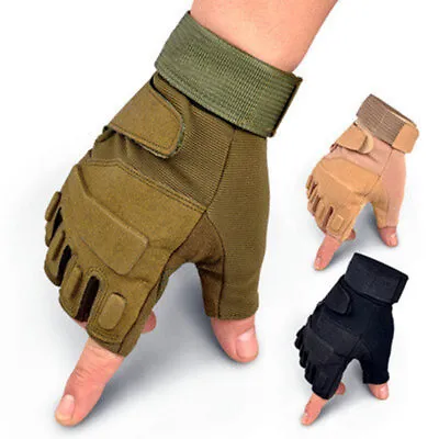 Tactical Fingerless Gloves Military Combat Shooting Half Finger Gloves For Mens • $12.89