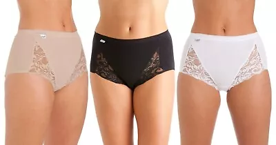 3 Pairs La Marquise Maxi Smooth Cotton Or Lace Full Brief  • £10.95