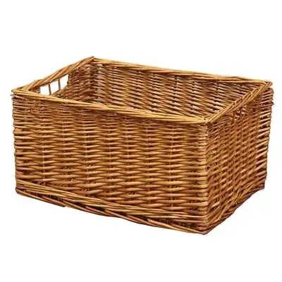 £29 • Buy Brown Wicker Storage Basket Rustic Woven Large Bathroom Kitchen Organise Tidy