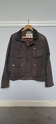 Peregrine Wax Jacket Mens M BROWN Country Utility Biker Distressed Motorcycle • £50