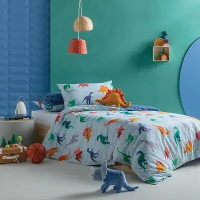 Kas Dinosaur Kids Dreamer Quilt Cover Set Multi • £56.39