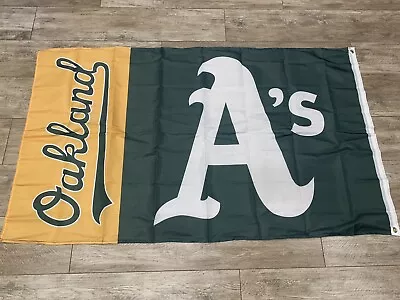 Oakland Athletics MLB Flag 3x5 Ft Green Banner The Swingin A's Man-Cave 2022 • $19.88