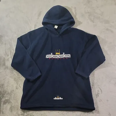 Dada Supreme Hoodie Mens Large Navy Blue Fleece Embroidered Vintage Spellout • $89.95