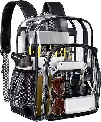 Clear Backpack Mochilas Transparentes Carga Superior Clara Seguridad Viaje PVC • $33.99