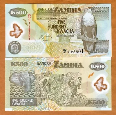 $0.99 • Buy Zambia, 500 Kwacha, POLYMER, 2011, P-43h, UNC