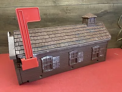 Vintage COUNTRY CABIN MAILBOX  Rustic Cottage Mail Box Log Schoolhouse Plastic • $59.99