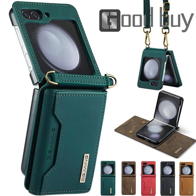 $18.99 • Buy For Samsung Flip 5 4 3 Wallet Case Detachable Strap Galaxy Z Flip Cover