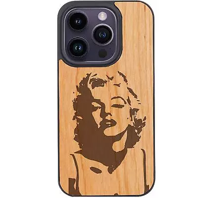 For IPhone 15 Pro Plus 14 13 12 Marilyn Monroe Wood Shockproof Phone Case Cover • $39.20