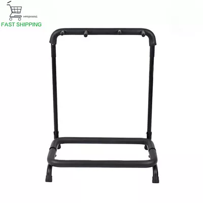 High Level 3-slot Folding Multiple Guitar Holder Rack Stand Black Free Shippping • $29.88