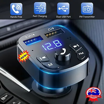 $11.49 • Buy Bluetooth 5.0 Car Wireless FM Transmitter Adapter Hands-Free 2USB PD Charger AUS