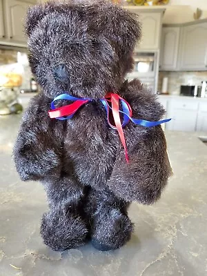 Vintage 1993 Vermont Black Teddy Bear Stuffed Animal Plush 15  Posable With Tags • $22.99