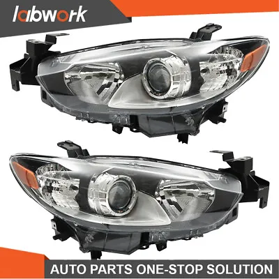 Labwork Headlights For 2014-2017 Mazda 6 Halogen Black Housing Right+Left Side • $135.81