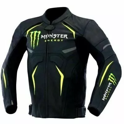 Monster Men’s Biker Leather Jacket MOTOGP Motorbike Racing Leather Jacket • $154.99