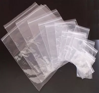 Grip Seal Bags Resealable Clear ZIP LOCK SIZES IN INCHES Cheapest Good Quality • £1.69