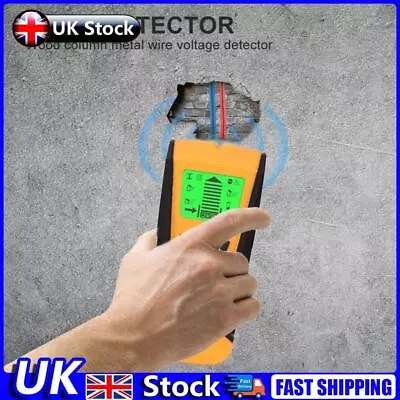 Metal Wood Studs Detector AC Voltage Live Wire Detect Wall Scanner (Yellow) UK • £12.59