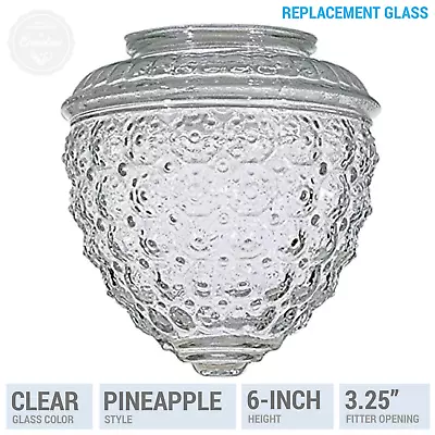 6-inch Clear Pineapple Glass Shade 3-1/4 Opening Fixture Lamp Satco Replacement • $16.90