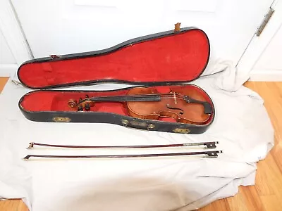 $150 • Buy Vintage Violin With Wooden Case And Two(2) Bows Copy Of Antonius Stradiuarius