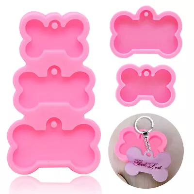 £2.59 • Buy Silicone 1/3pcs Bone Pendant Resin Casting Mold Dog Tag Keychain Epoxy Mould DIY