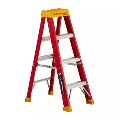 Louisville Ladder Step Ladder 4 Ft. A Frame 300 Lbs. Load Capacity Fiberglass • $125.21