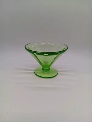 Vintage Federal Green Vaseline Uranium Glass  Sundae Dish Sherbet Dessert Cup • $8.49