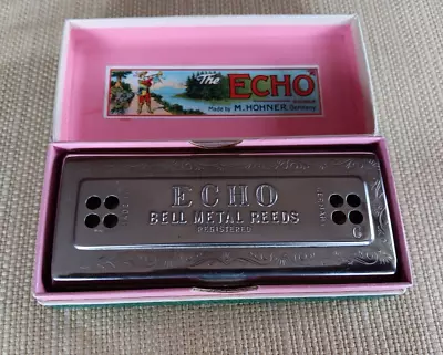 The Echo Harp Harmonica Double Key C/G - M. Hohner Germany Bell Reed • $50