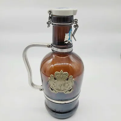 2-Liter West German Glass Growler W/Coat Of Arms Flip-top • $34