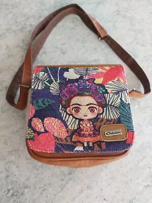 Frida Kahlo Handmade By Mexican Artisan Straw Crossbody PurseNICE  CLEAN PURSE • $13