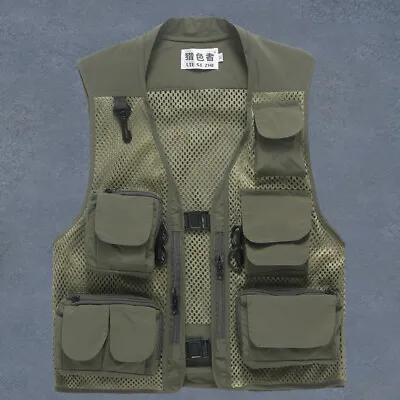 £22.79 • Buy Men's Vest Jacket Tool Vest Sleeveless Multi-pocket Vest Workwear Jacket